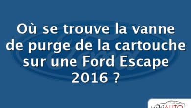 Où se trouve la vanne de purge de la cartouche sur une Ford Escape 2016 ?